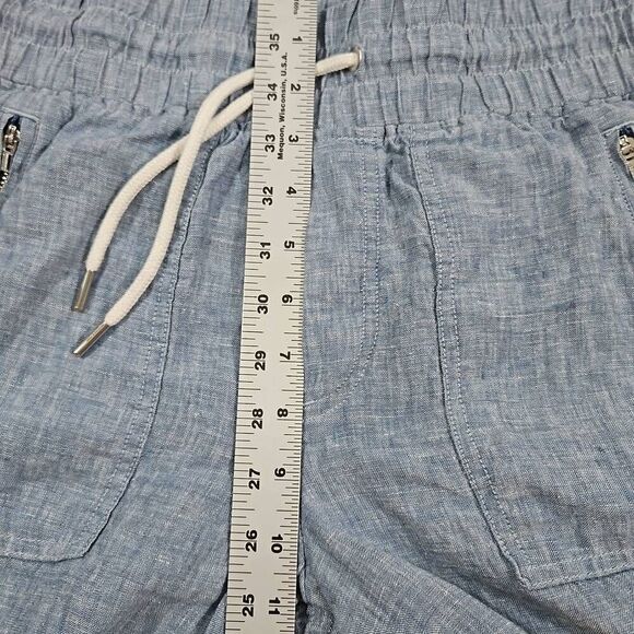 Athleta Size 6 Cabo Linen Jogger Chambray Blue Casual Comfy Lounge Travel - Picture 8 of 8